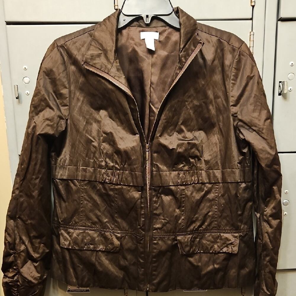 Chico's Chocolate Brown Utility Jacket Chicos Size 2